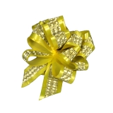 Декоративный бант-шар (желтый с полосой)